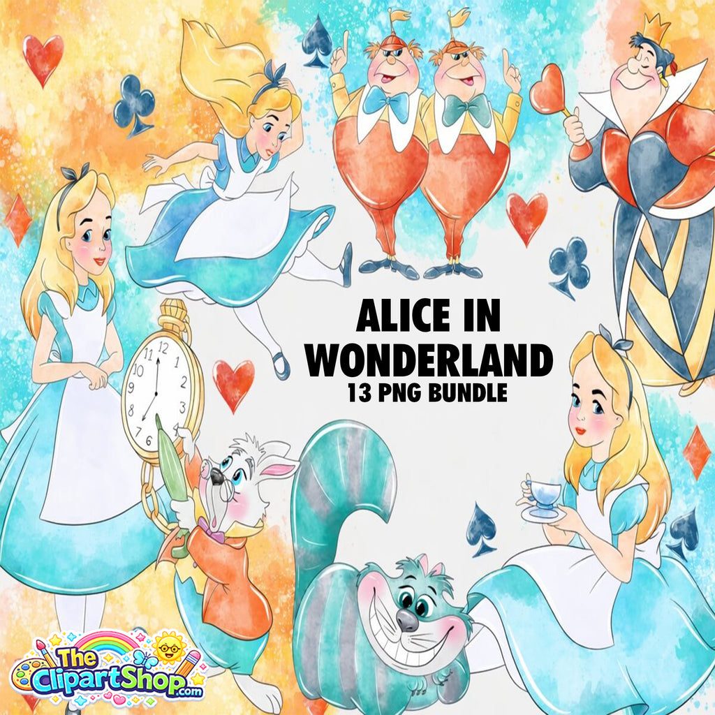 Alice in Wonderland Clipart PNG Bundle #2