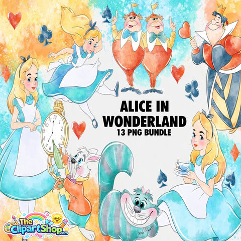 Alice in Wonderland Clipart PNG Bundle #2