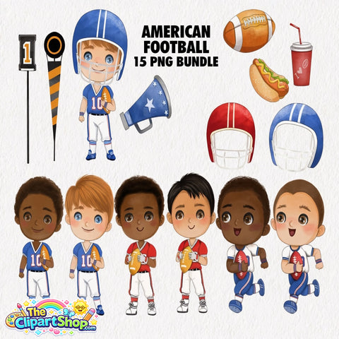 American Football Clipart PNG Bundle