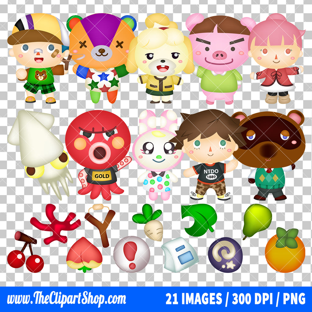 Animal Crossing Clipart PNG Bundle