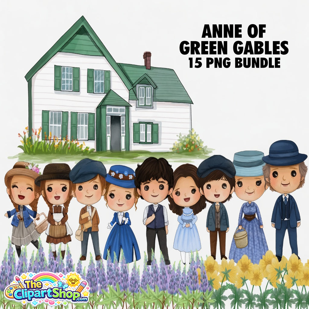 Anne of Green Gables Clipart PNG Bundle