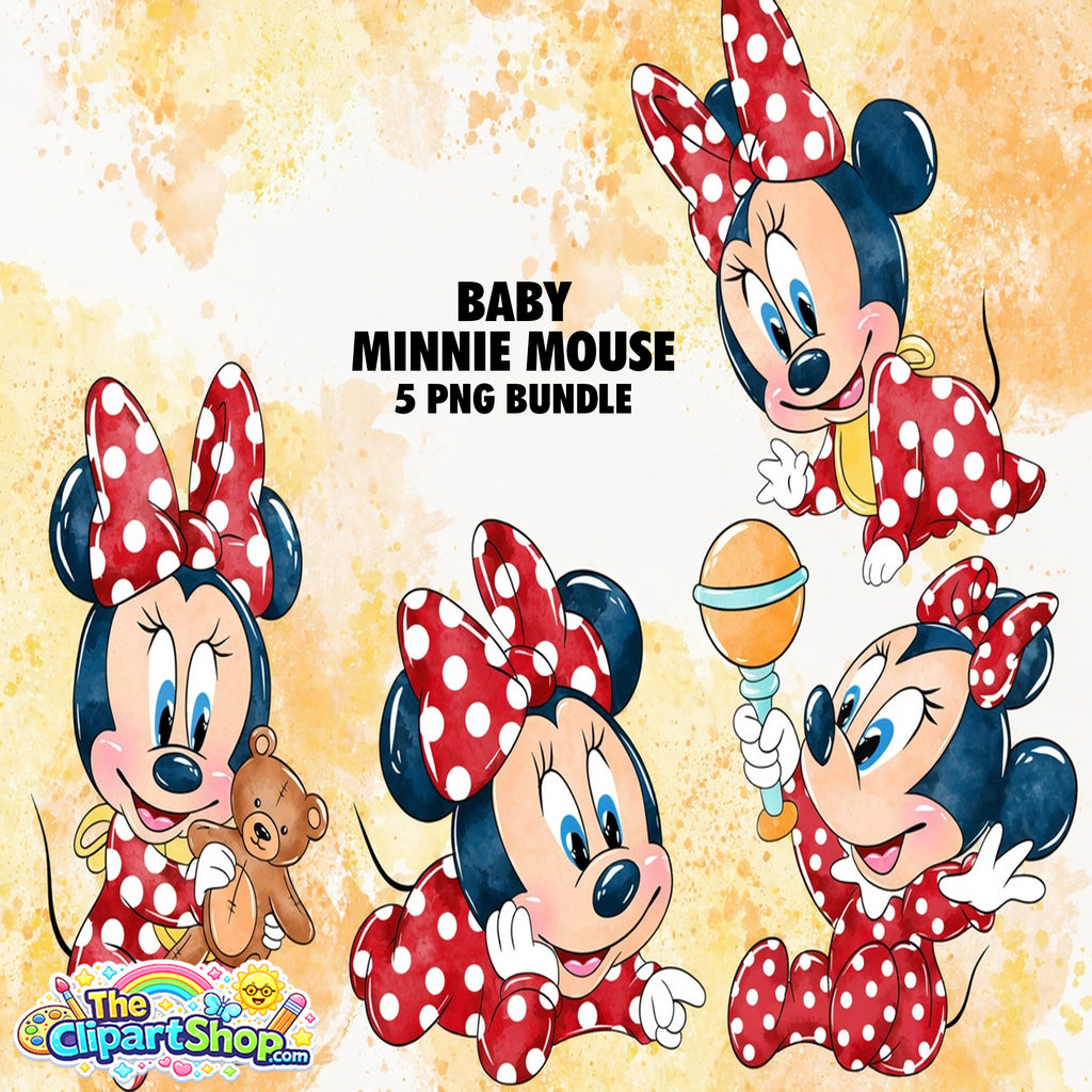 Baby Minnie Mouse Clipart PNG Bundle #3
