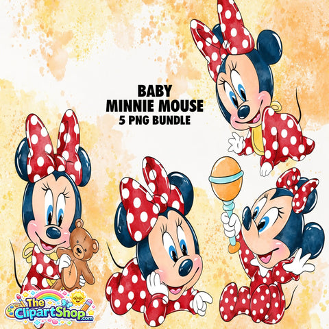 Baby Minnie Mouse Clipart PNG Bundle #3