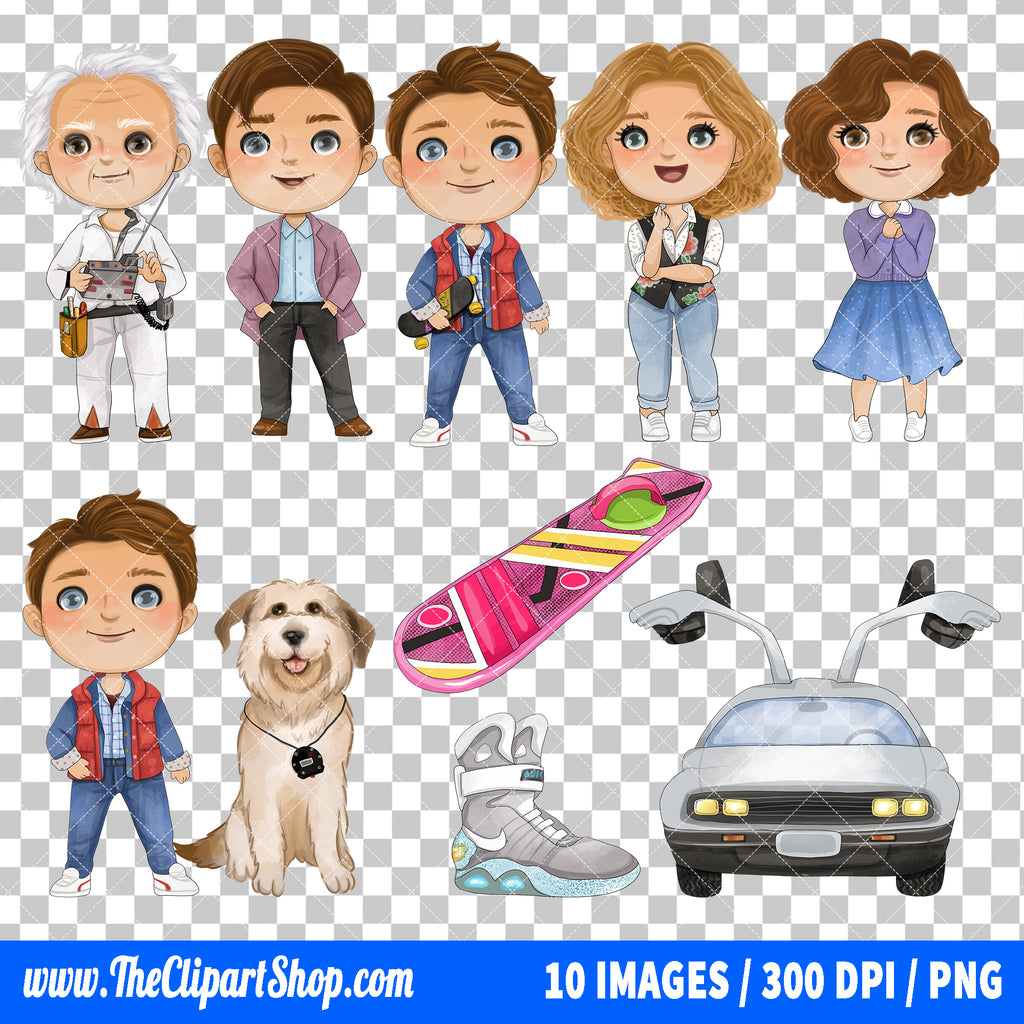 Back To The Future Clipart PNG Bundle