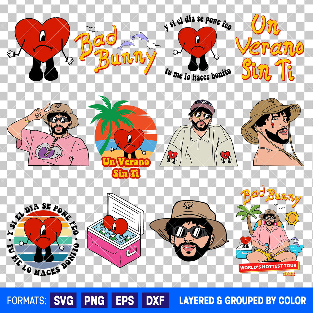 Bad Bunny Bundle SVG Cut Files for Cricut and Silhouette