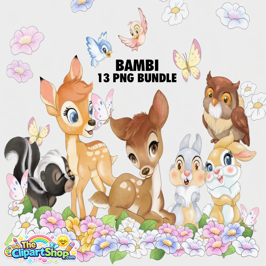 Bambi Clipart PNG Bundle