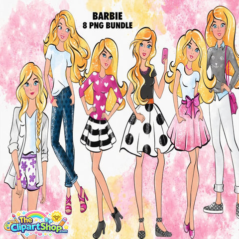 Barbie Clipart PNG Bundle #2