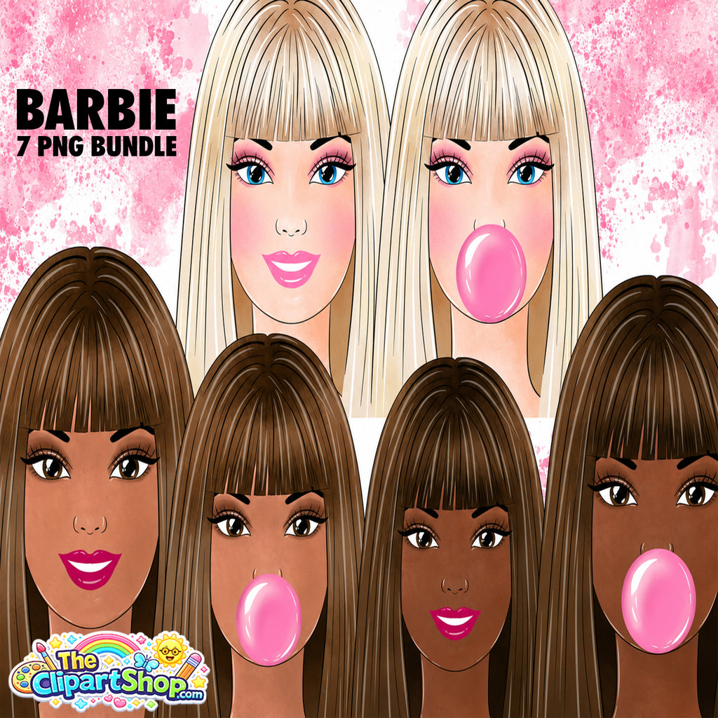 Barbie Clipart PNG Bundle