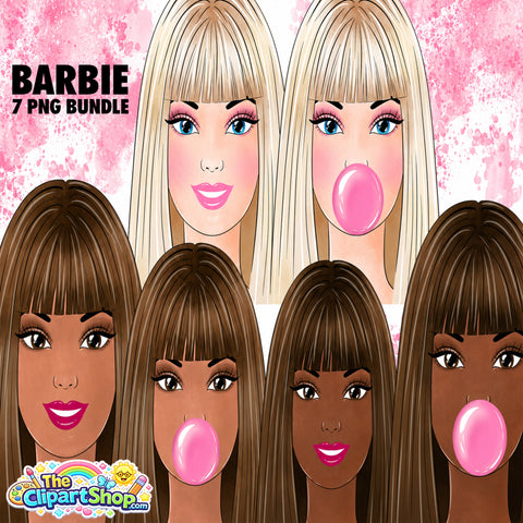 Barbie Clipart PNG Bundle