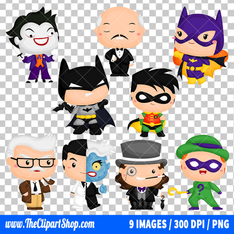 Batman Clipart PNG Bundle
