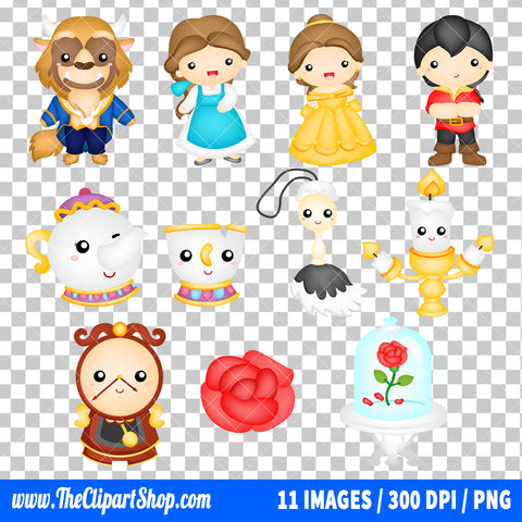 Beauty And The Beast Clipart PNG Bundle #2