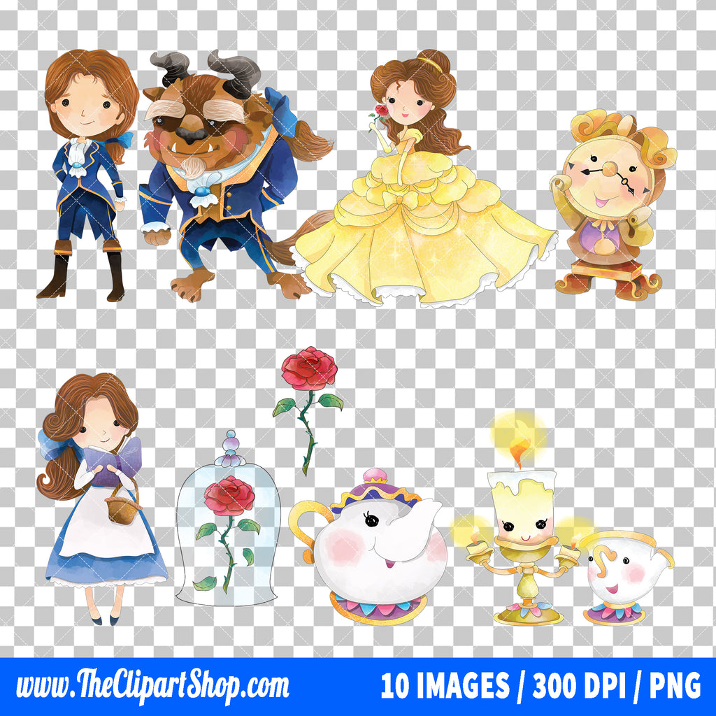 Beauty And The Beast Clipart PNG Bundle #3