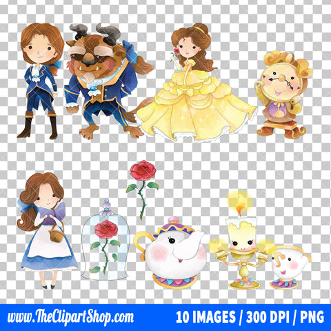 Beauty And The Beast Clipart PNG Bundle #3