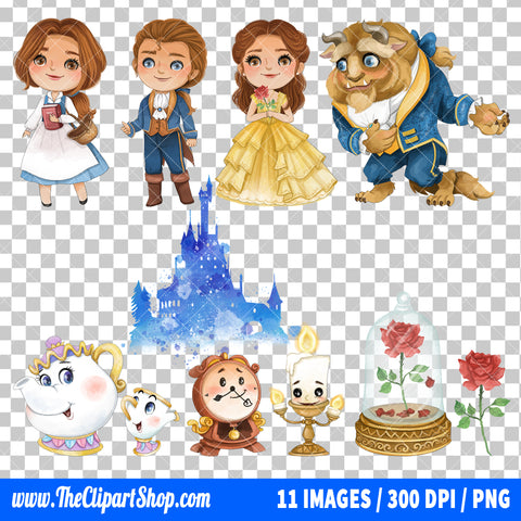 Beauty And The Beast Clipart PNG Bundle #4
