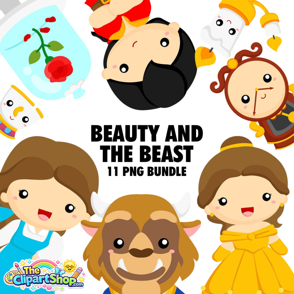 Beauty and the Beast Clipart PNG Bundle #2