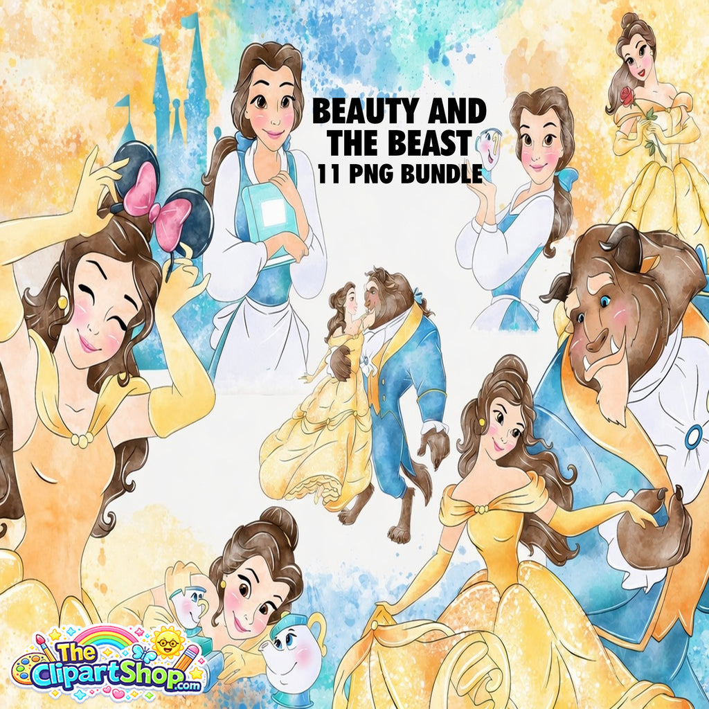 Beauty and the Beast Clipart PNG Bundle #3
