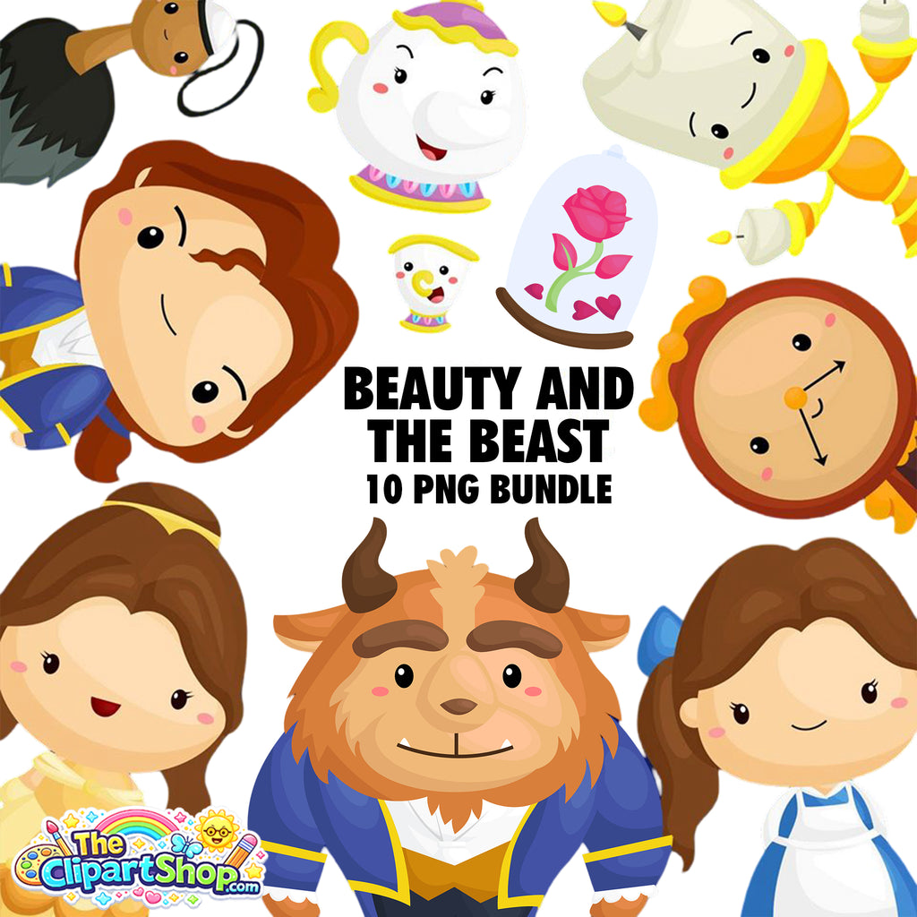 Beauty and the Beast Clipart PNG Bundle
