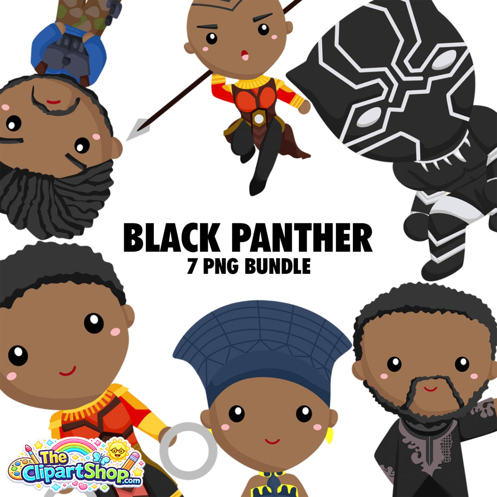 Black Panther Clipart PNG Bundle #2