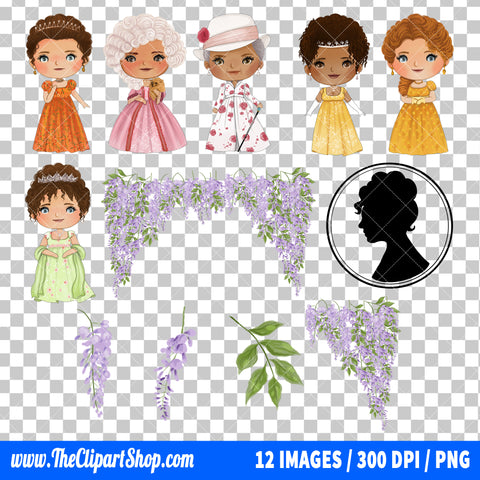 Bridgerton Clipart PNG Bundle #2
