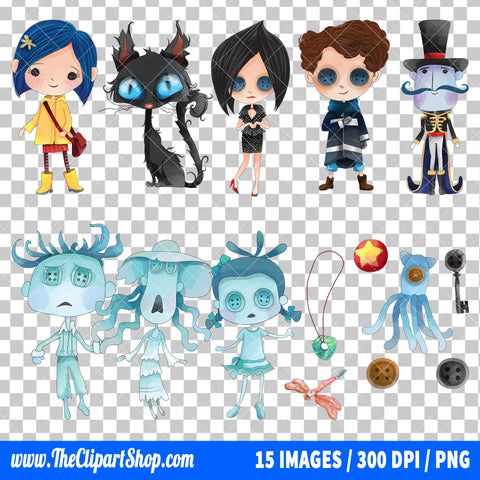 Coraline Clipart PNG Bundle