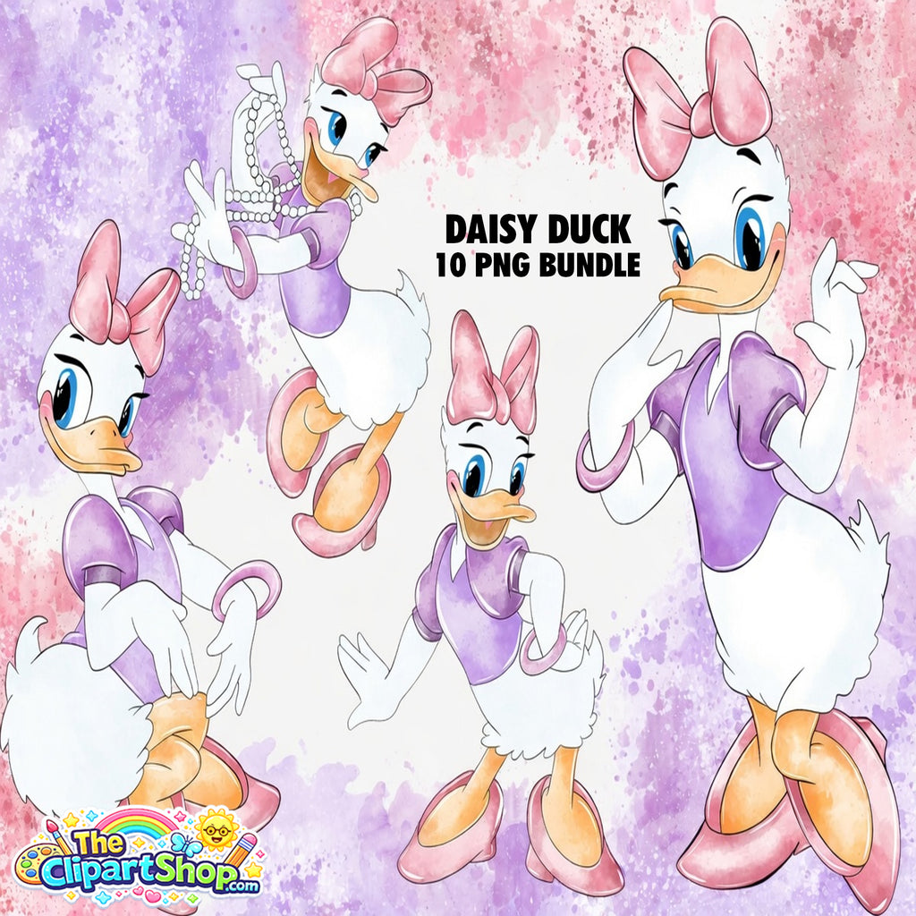 Daisy Duck Clipart PNG Bundle
