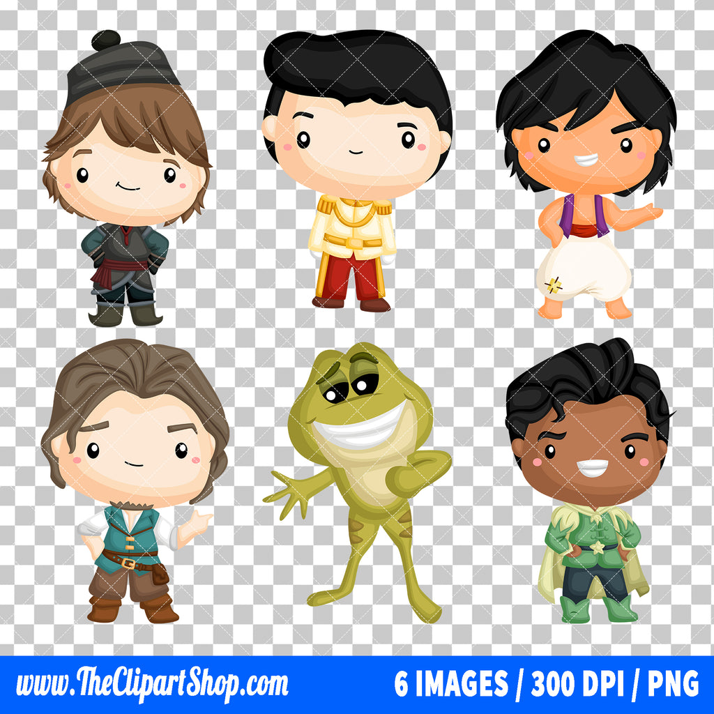 Disney Prince Clipart PNG Bundle