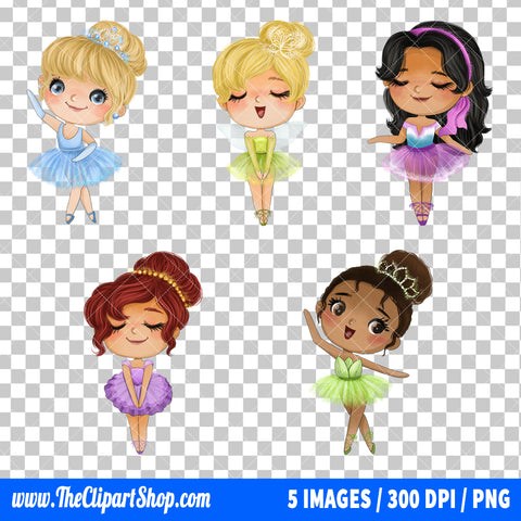 Disney Princess Ballerina Clipart PNG Bundle #3
