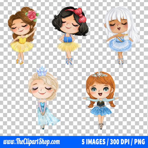Disney Princess Ballerina Clipart PNG Bundle #4