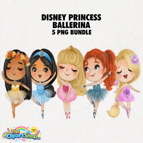 Disney Princess Ballerina Clipart PNG Bundle #2