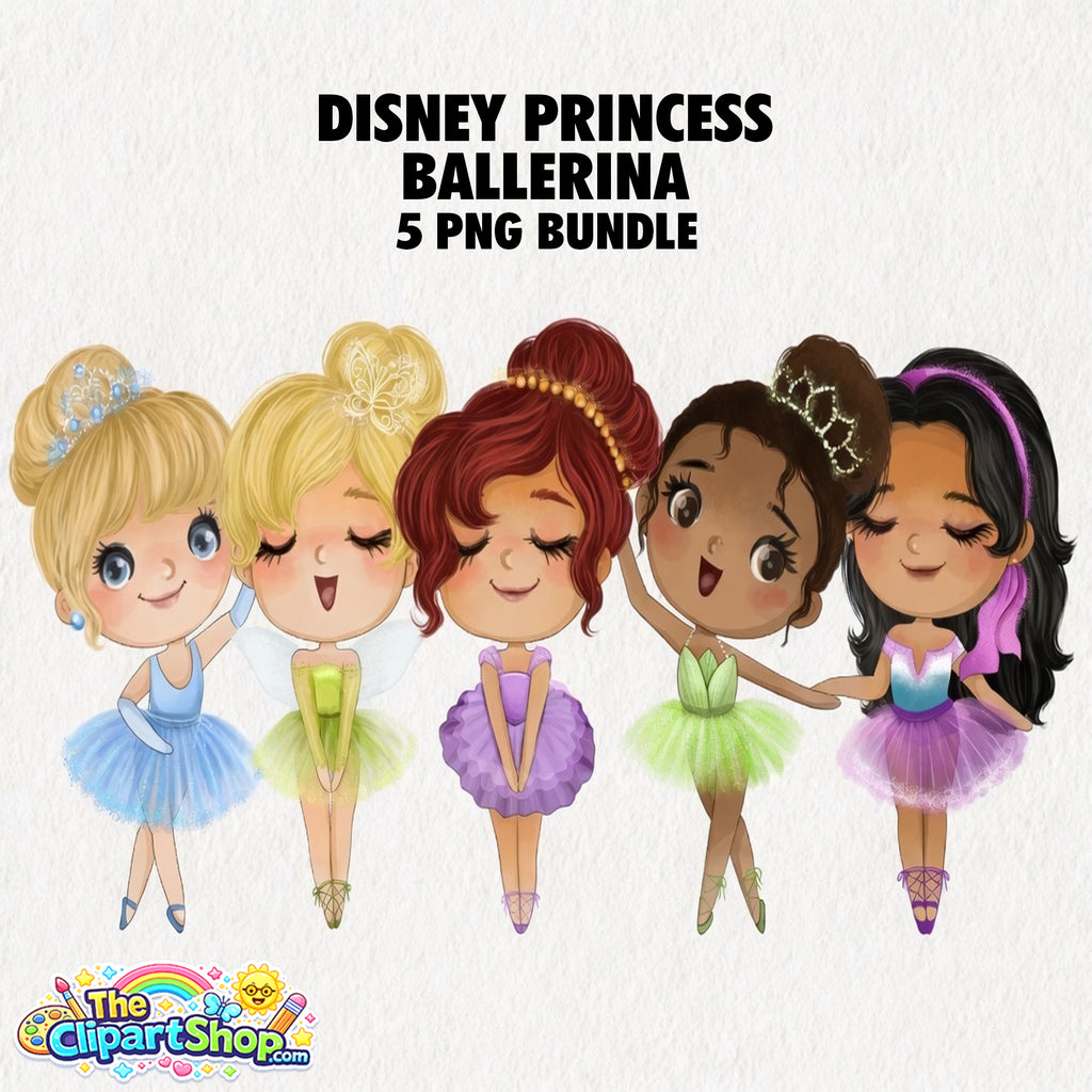 Disney Princess Ballerina Clipart PNG Bundle #3