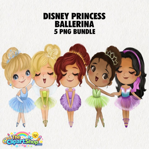 Disney Princess Ballerina Clipart PNG Bundle #3