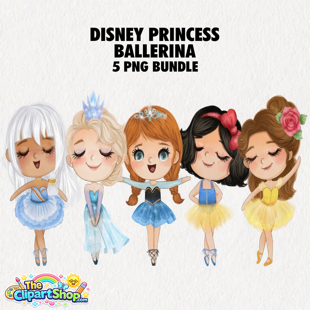 Disney Princess Ballerina Clipart PNG Bundle #4