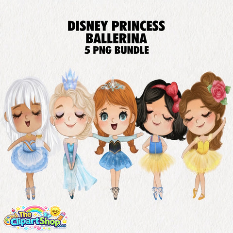 Disney Princess Ballerina Clipart PNG Bundle #4