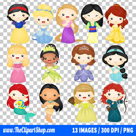 Disney Princess Clipart PNG Bundle #5