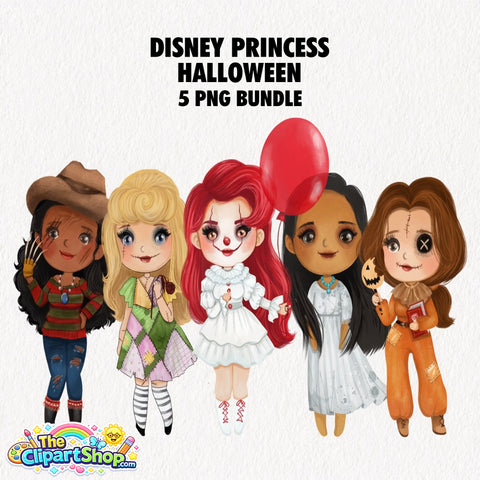Disney Princess Halloween Clipart PNG Bundle #5