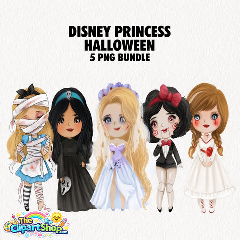 Disney Princess Halloween Clipart PNG Bundle #6