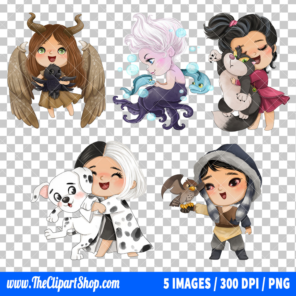 Disney Villains Clipart PNG Bundle #7