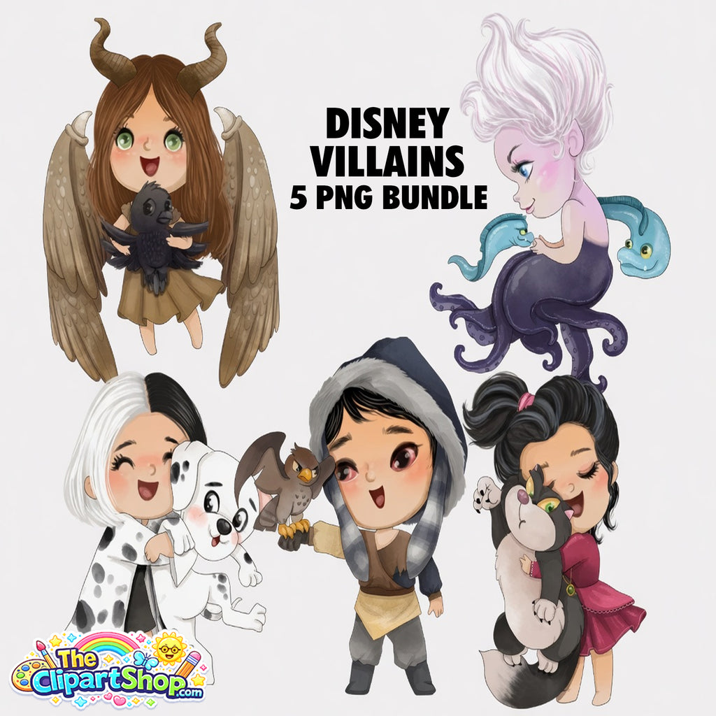 Disney Villains Clipart PNG Bundle #6