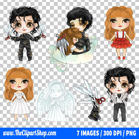 Edward Scissorhands Clipart PNG Bundle