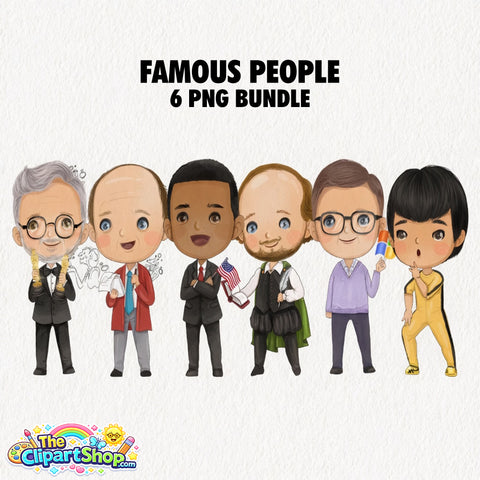 Famous People Clipart PNG Bundle #2