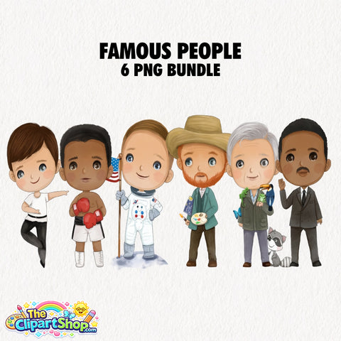 Famous People Clipart PNG Bundle