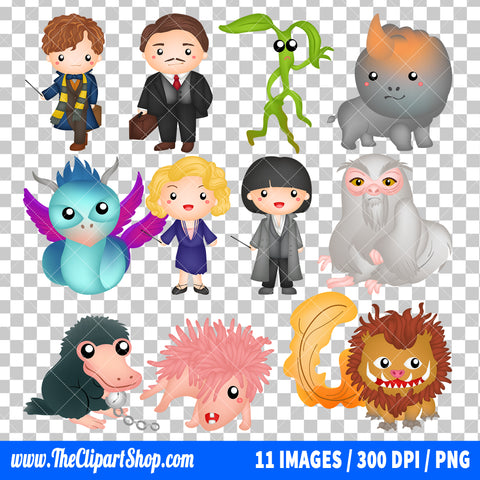 Fantastic Beasts Clipart PNG Bundle
