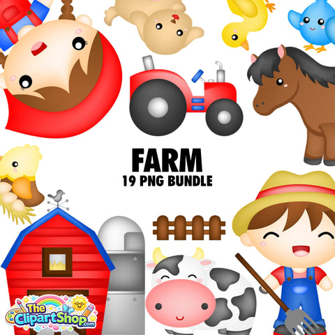 Farm Clipart PNG Bundle