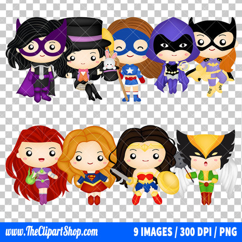 Female Superheroes Clipart PNG Bundle #2