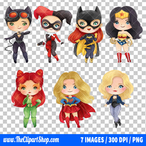 Female Superheroes Clipart PNG Bundle #5