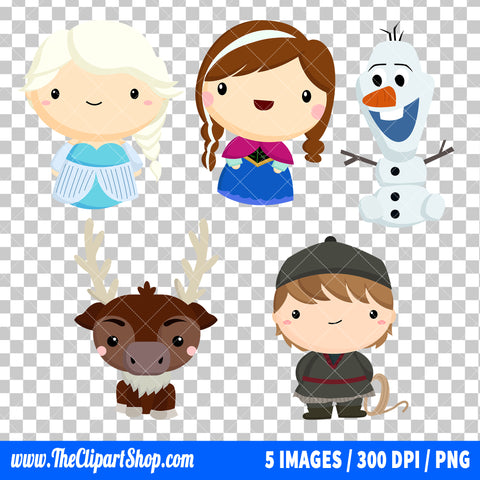 Frozen Clipart PNG Bundle