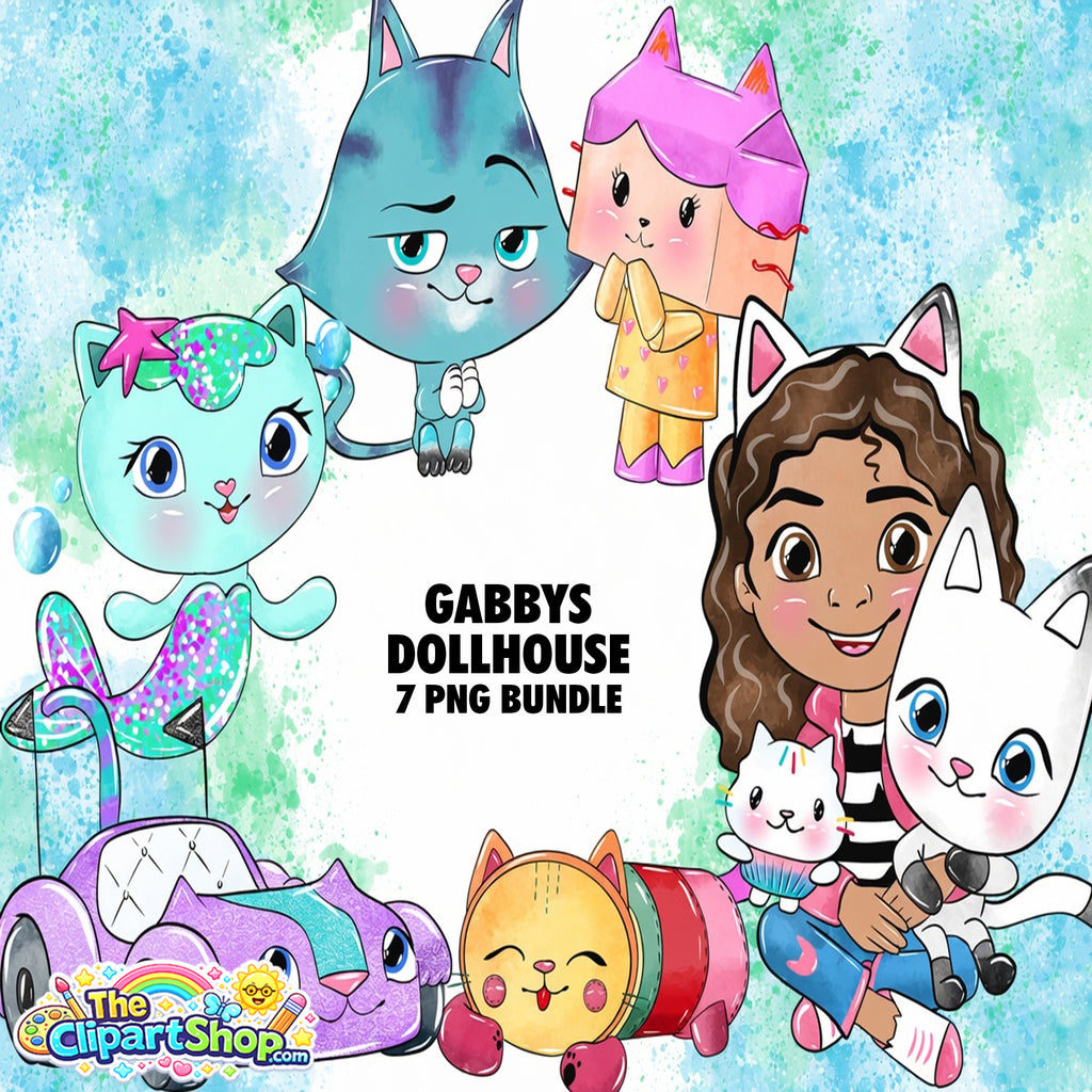 Gabbys Dollhouse Clipart PNG Bundle