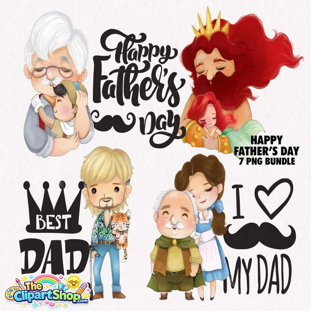 Happy Father's Day Clipart PNG Bundle