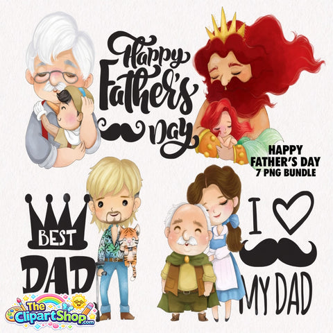 Happy Father's Day Clipart PNG Bundle