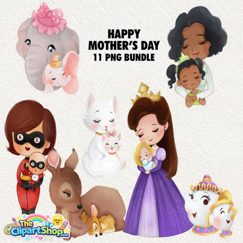Happy Mother's Day Clipart PNG Bundle